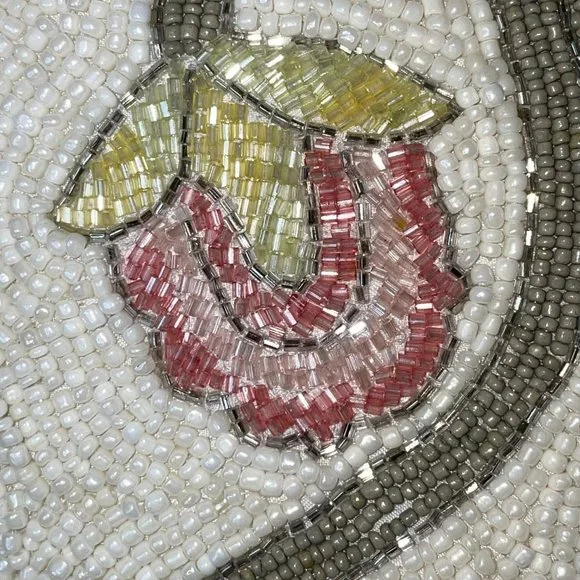 PRIMROSE VINTAGE Set of 2 Floral Pink Rose Beaded 12” Throw Decorative Pillows - Picture 12 of 15